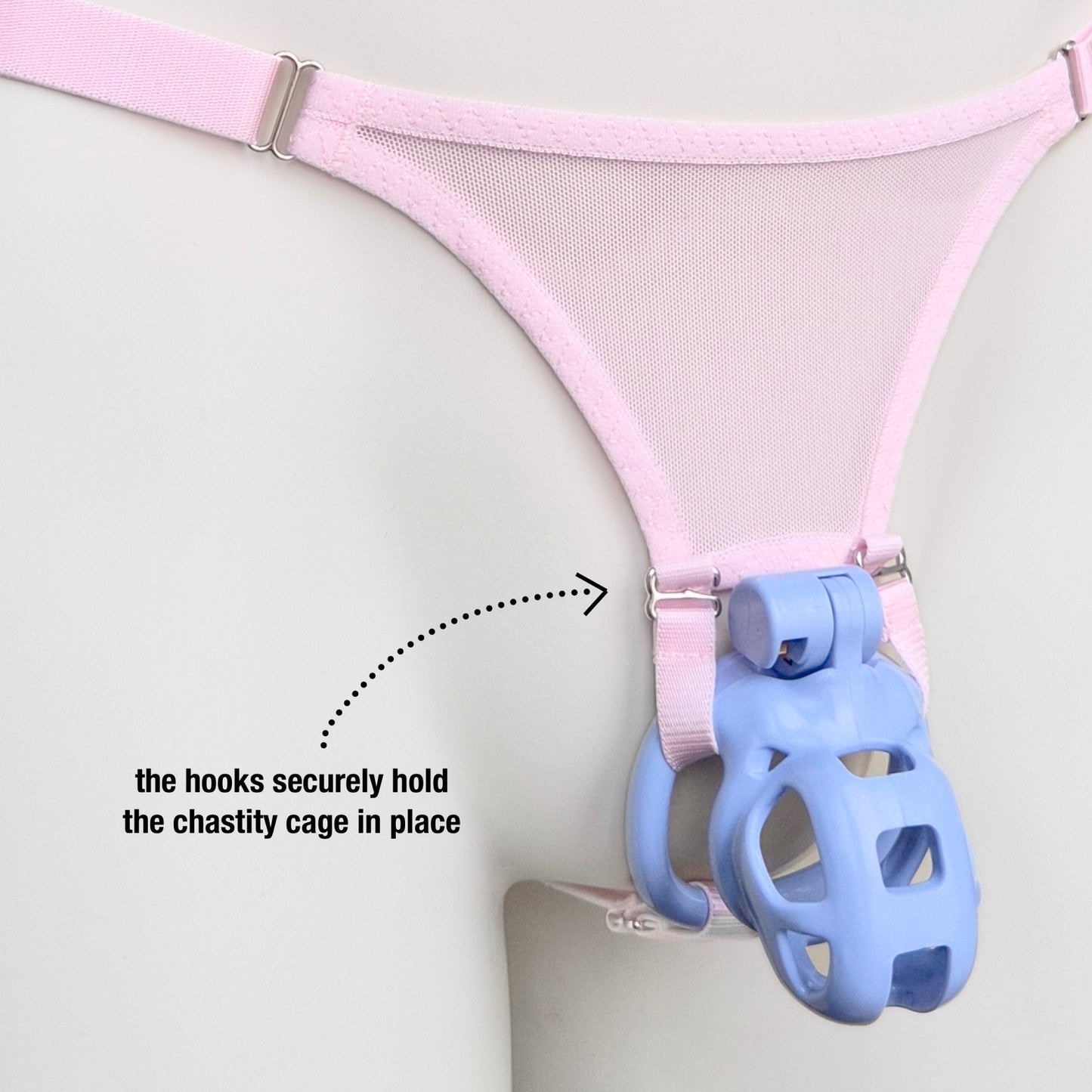 Mesh Support Slip Briefs For Chastity Cage (Pink)