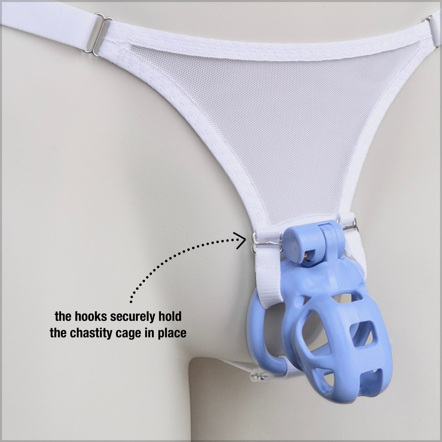 Mesh Support Slip Briefs For Chastity Cage (White)