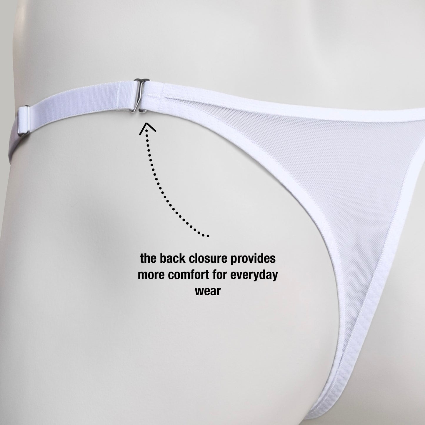 Mesh Support Slip Briefs For Chastity Cage (White)