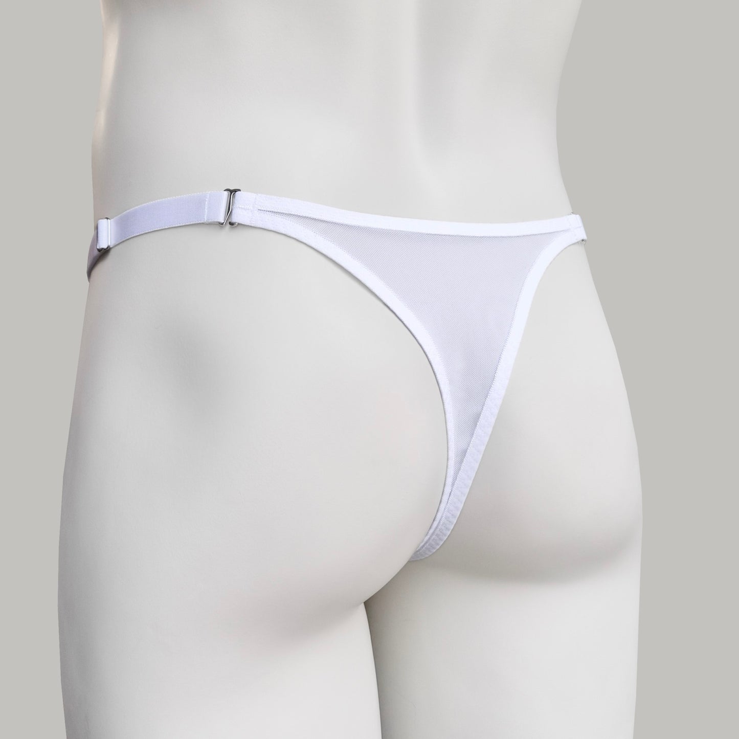 Mesh Support Slip Briefs For Chastity Cage (White)