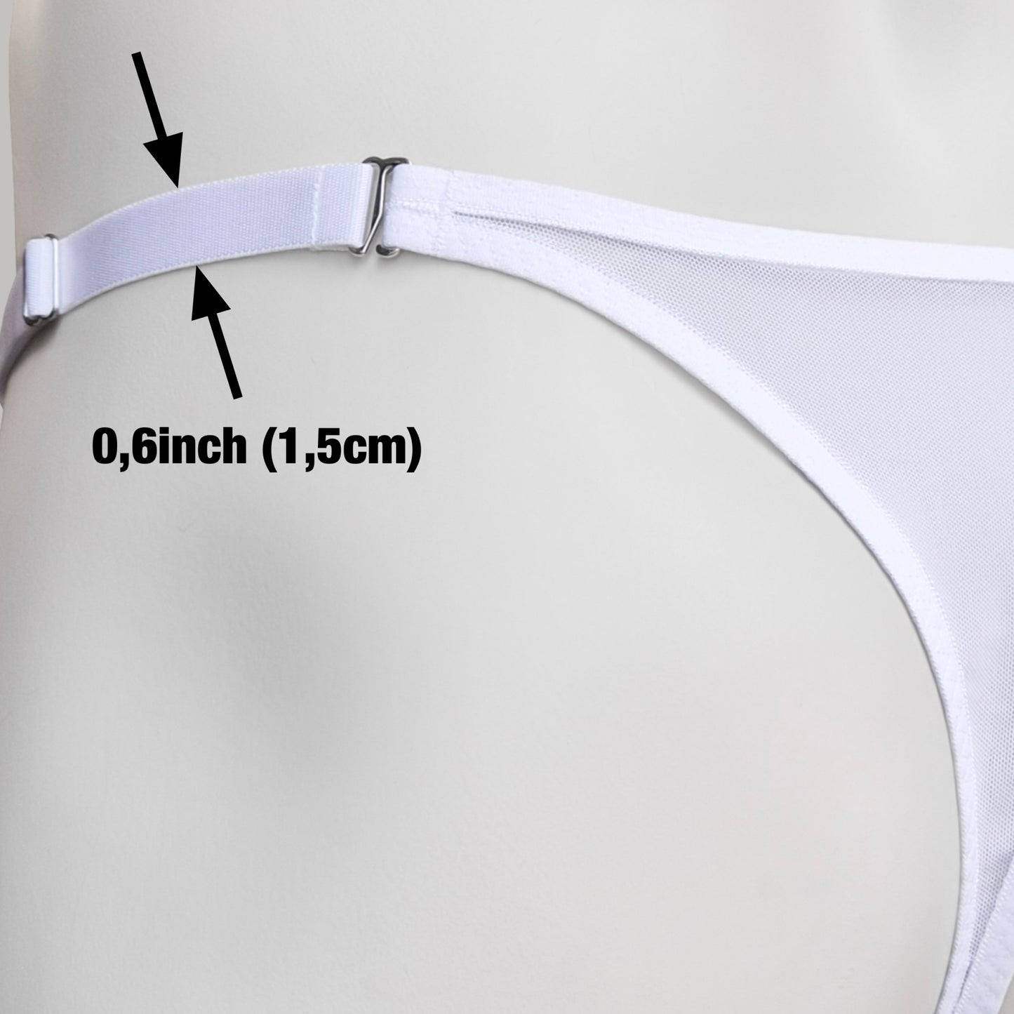 Mesh Support Slip Briefs For Chastity Cage (White)