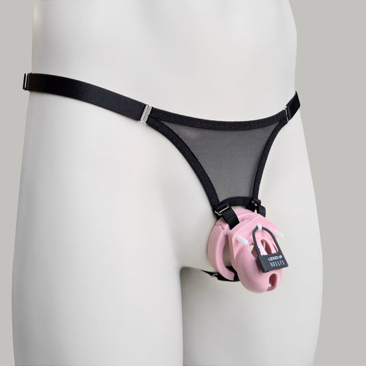 Mesh Support Slip Briefs For Chastity Cage (Black)