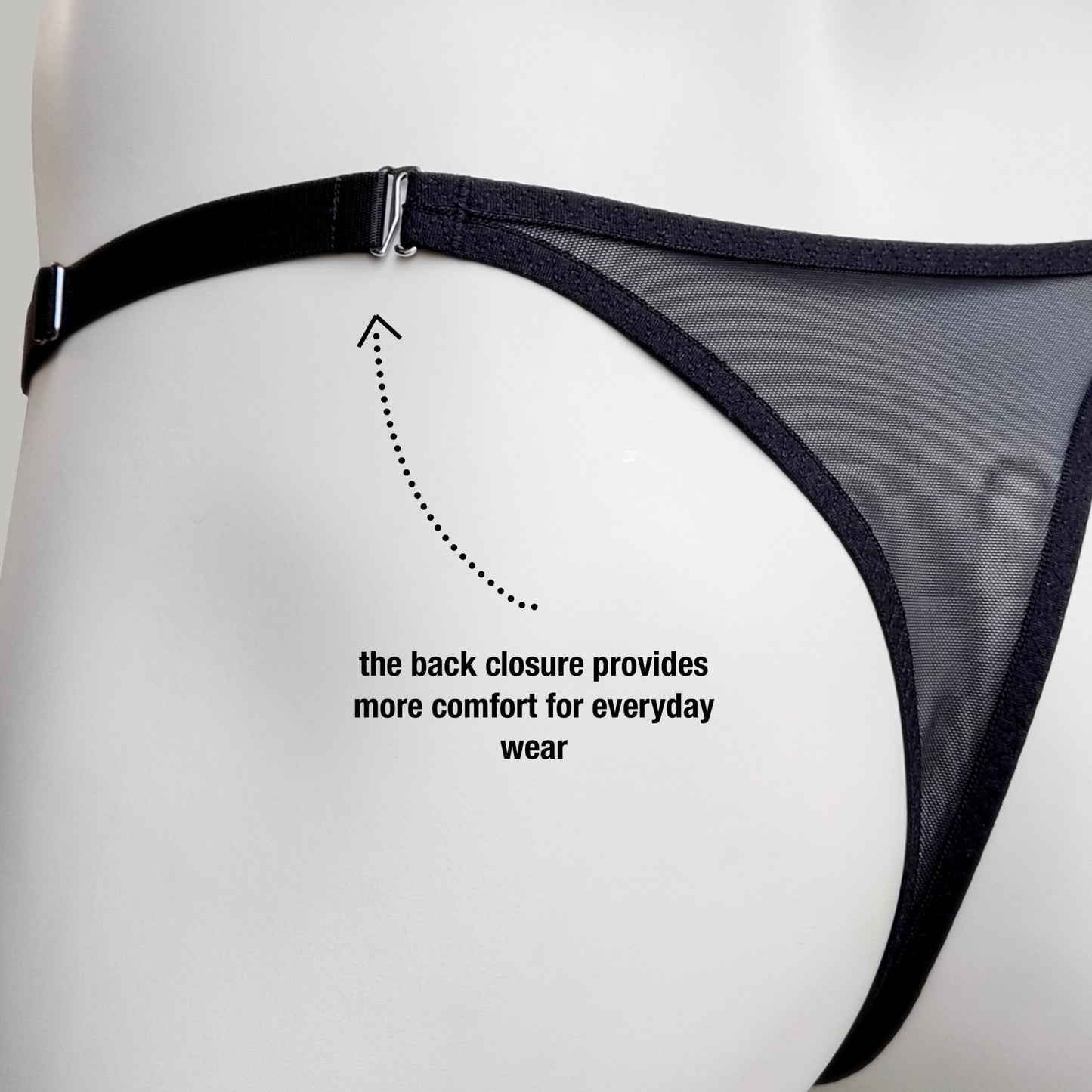 Mesh Support Slip Briefs For Chastity Cage (Black)
