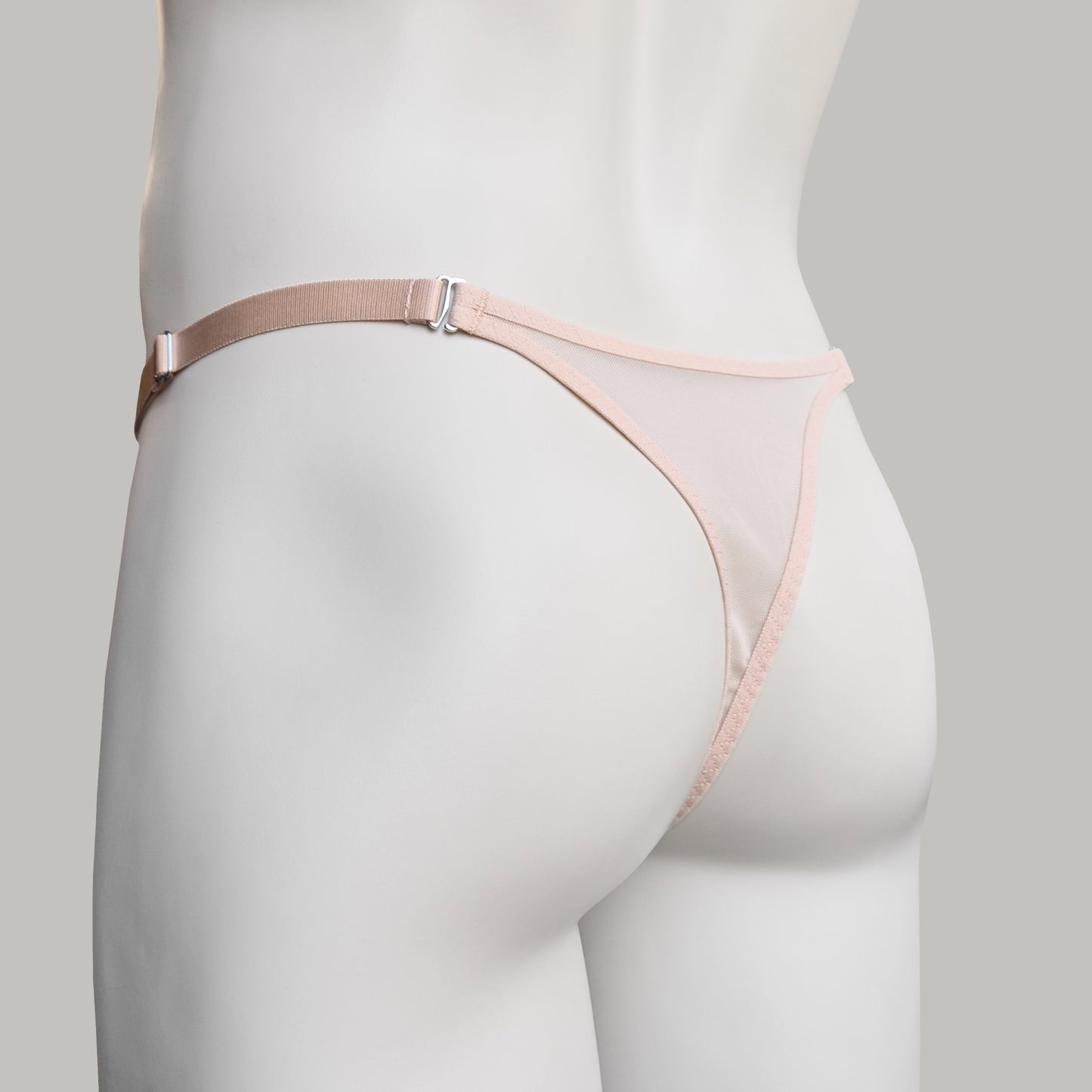 Mesh Support Slip Briefs For Chastity Cage (Beige)
