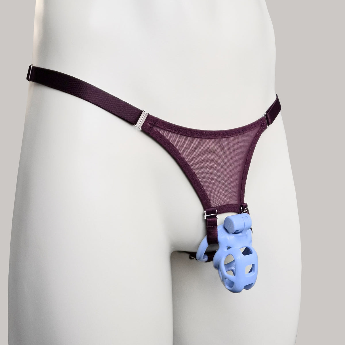 Mesh Support Slip Briefs For Chastity Cage (Burgundy)
