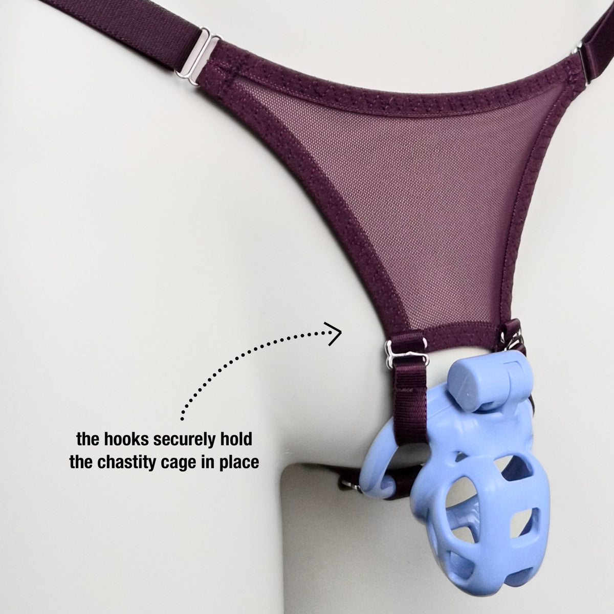 Mesh Support Slip Briefs For Chastity Cage (Burgundy)