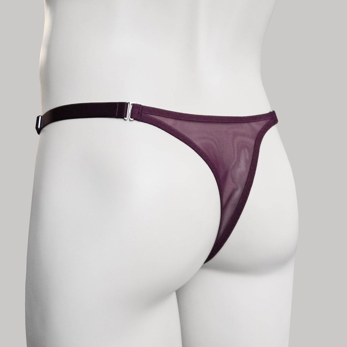 Mesh Support Slip Briefs For Chastity Cage (Burgundy)