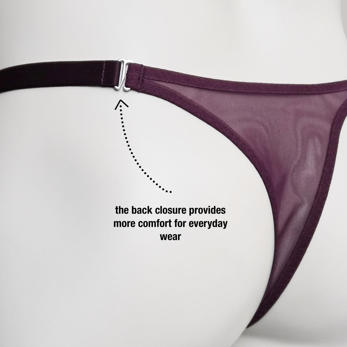 Mesh Support Slip Briefs For Chastity Cage (Burgundy)