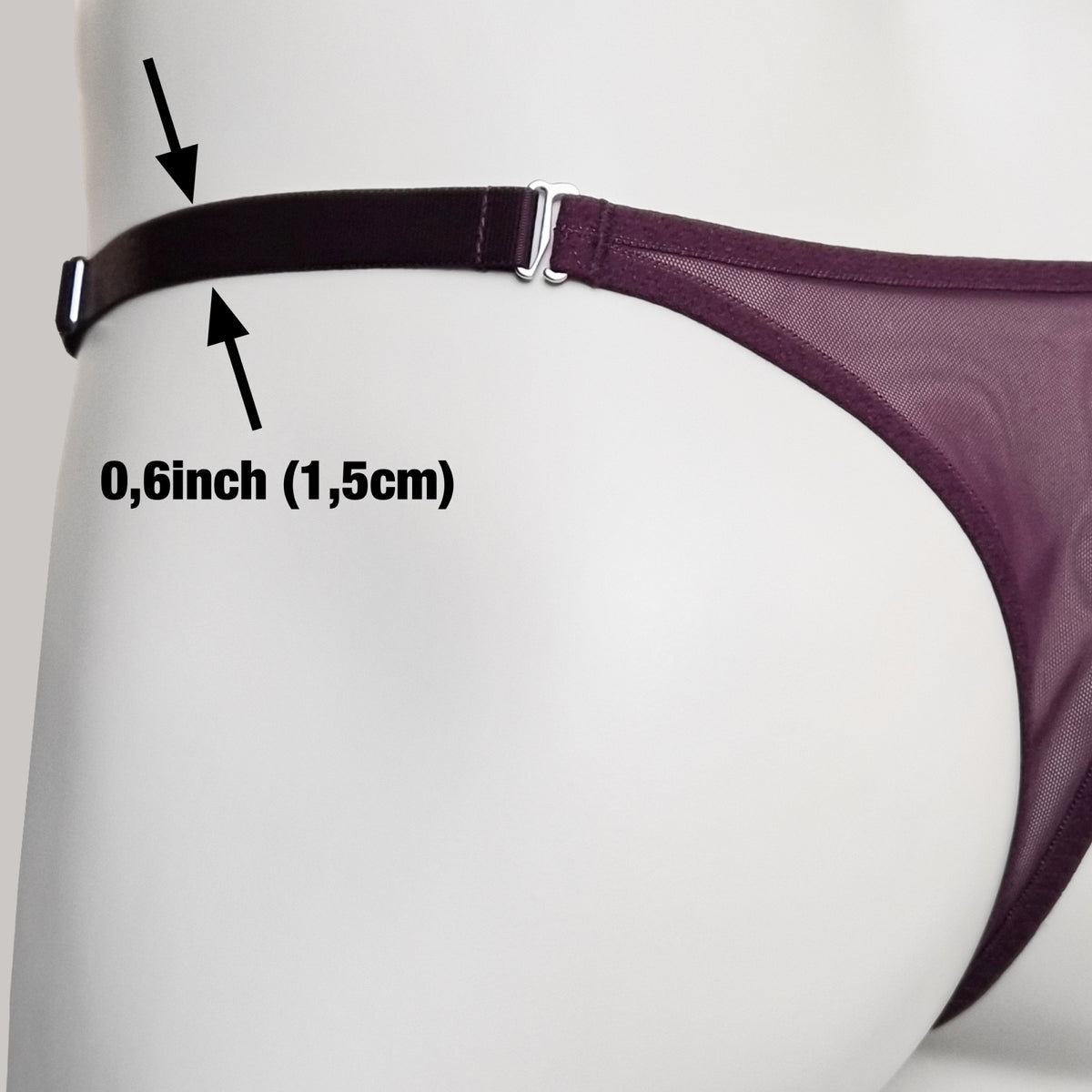 Mesh Support Slip Briefs For Chastity Cage (Burgundy)