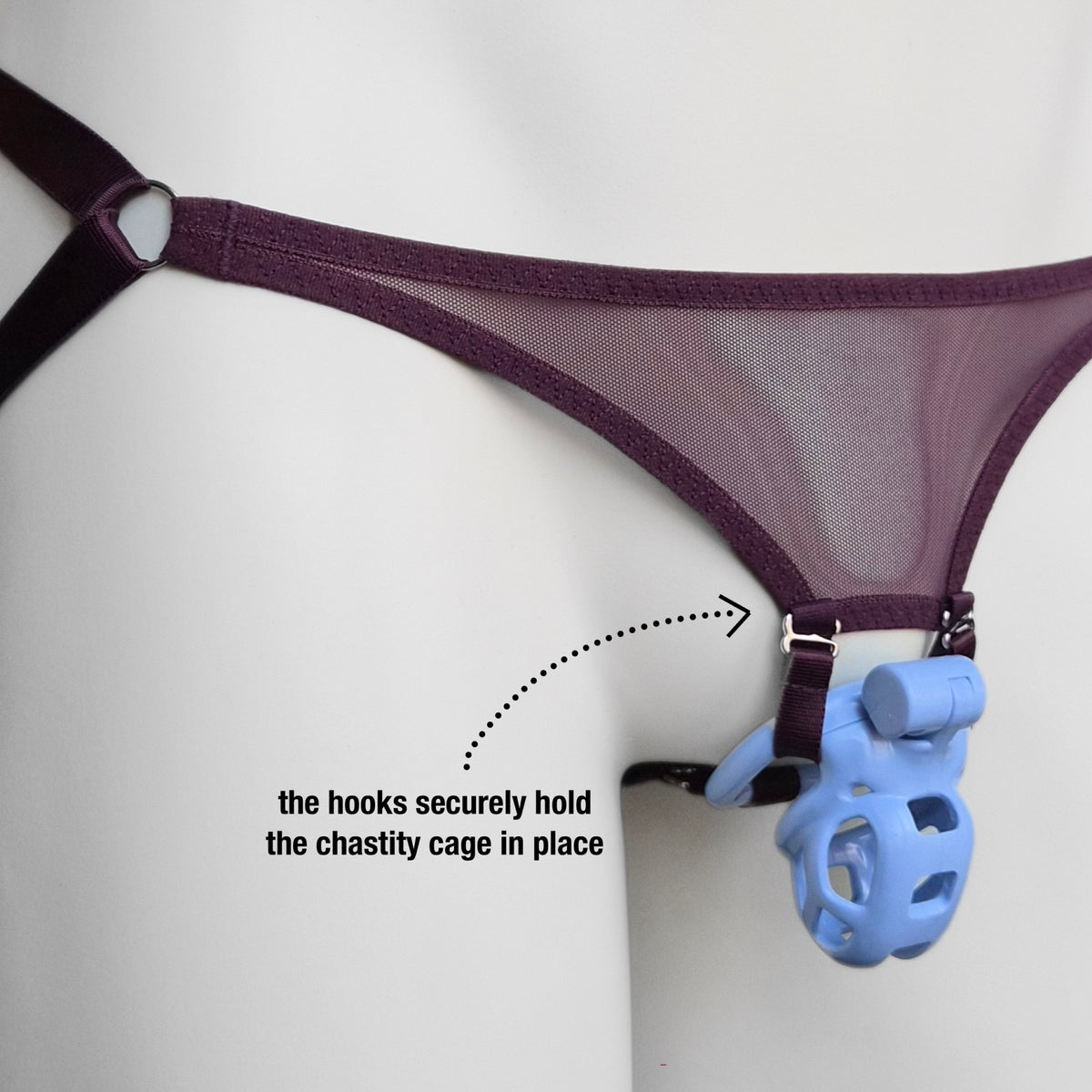 Mesh Support Jockstrap For Chastity Cage (Burgundy)