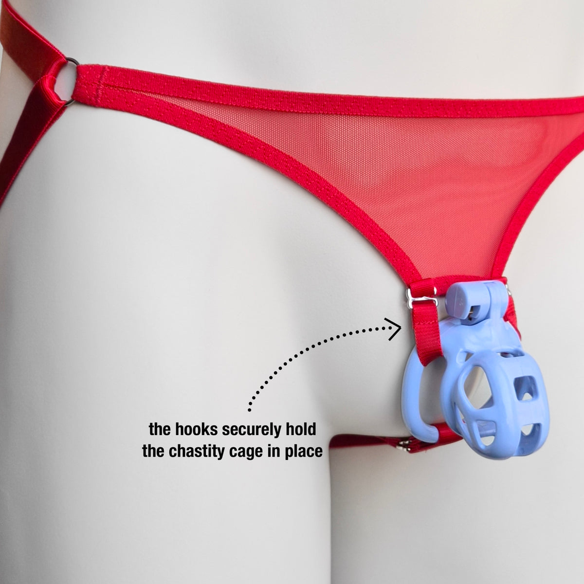 Mesh Support Jockstrap For Chastity Cage (Red)