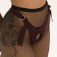 Thong Velcro High Waisted Strap On Harness Black