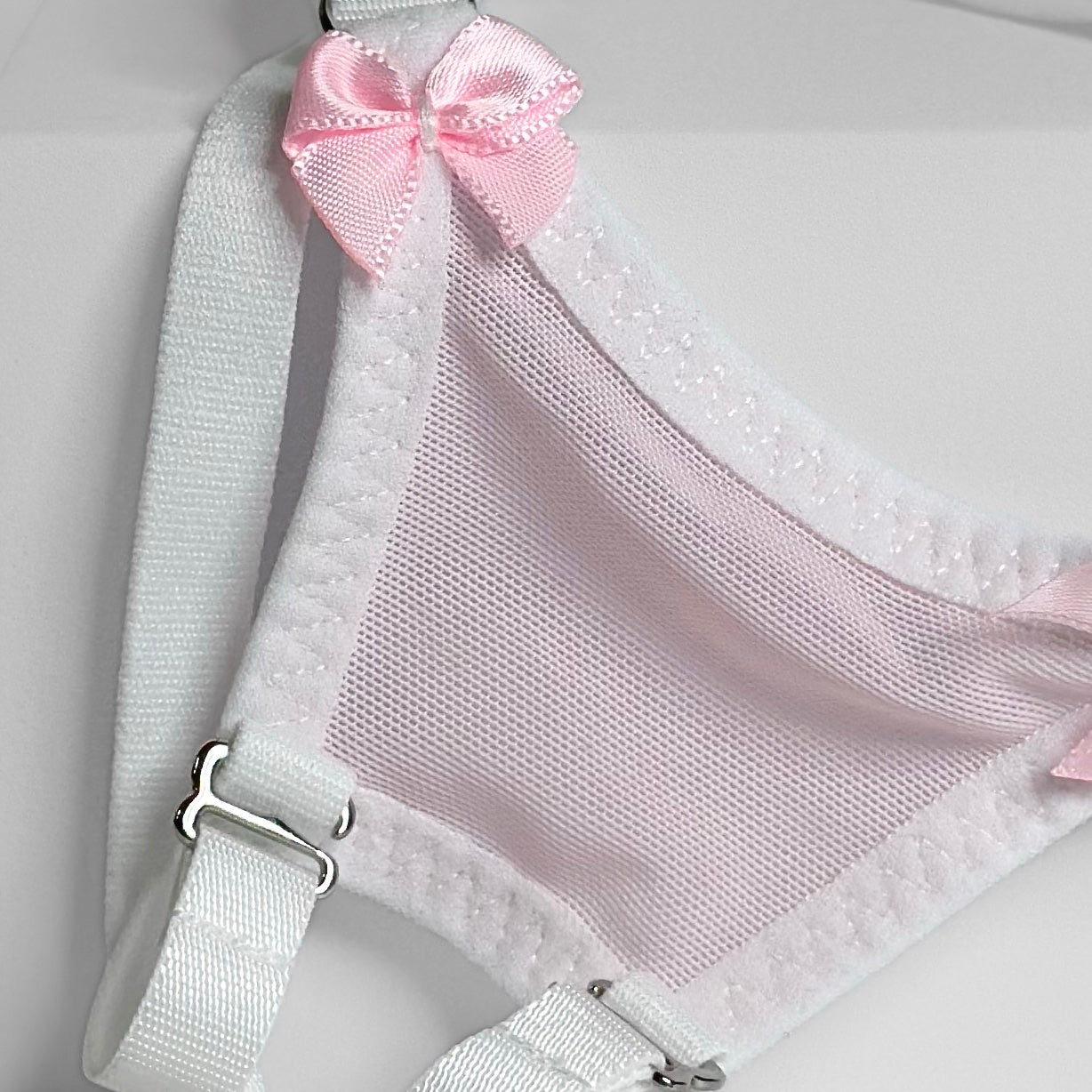 Mesh Support Thong For Chastity Cage (French Maid Pink)