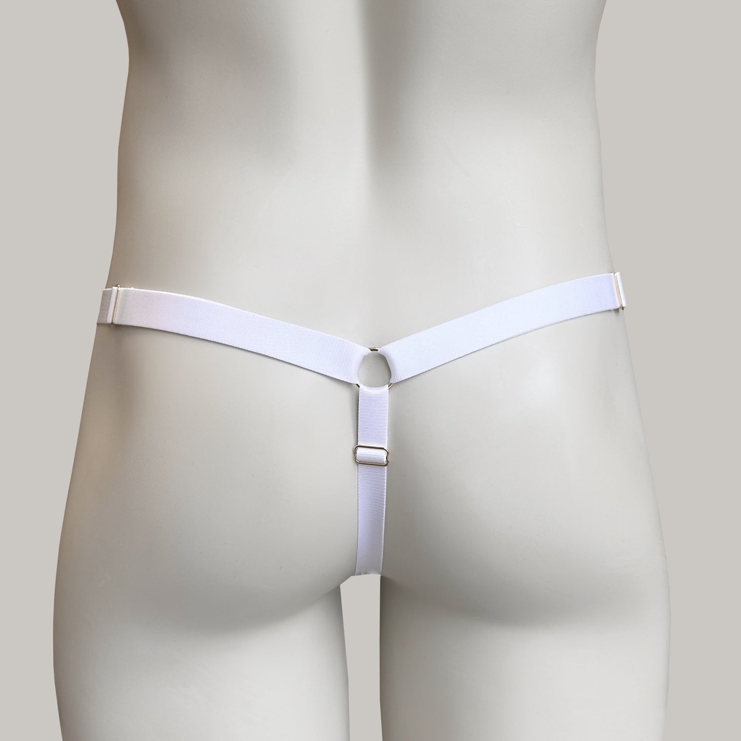 Sissy Three Straps Support Belt For Chastity Cage (White)