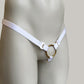 Male Bow Three Straps Chastity Cage Support Belt Red