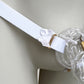 Male Bow Three Straps Chastity Cage Support Belt White