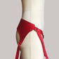 Saddle Velcro Mid Rise Strap On Harness Red