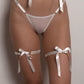 CANDYMISHKA Garters With Ribbons "Iris" White