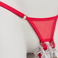 Mesh Support Thong For Chastity Cage (Red)