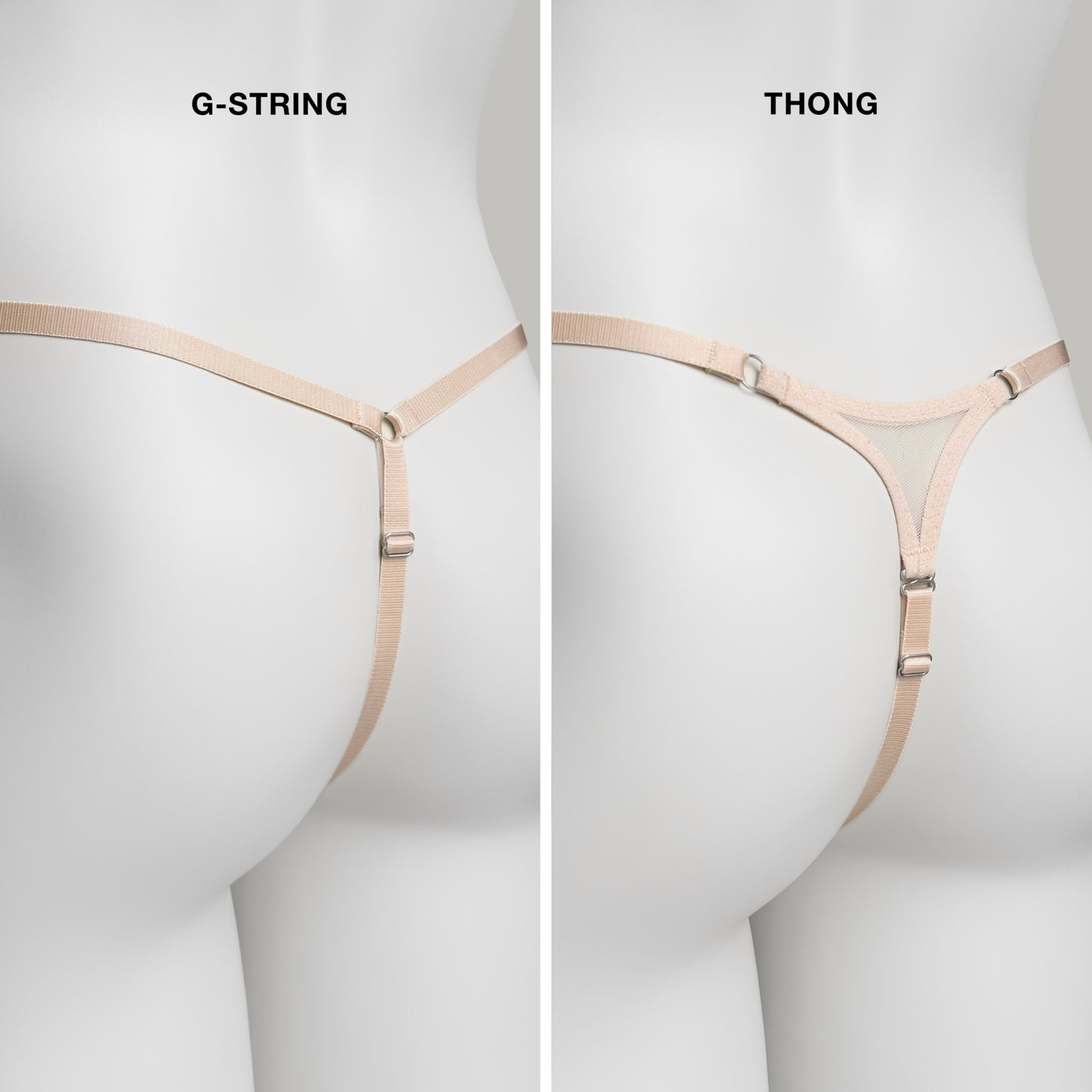 Mesh Support Thong For Chastity Cage (Beige)