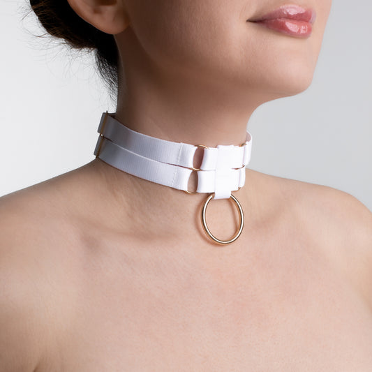 CANDYMISHKA Neck Ring Collar "Selene" White