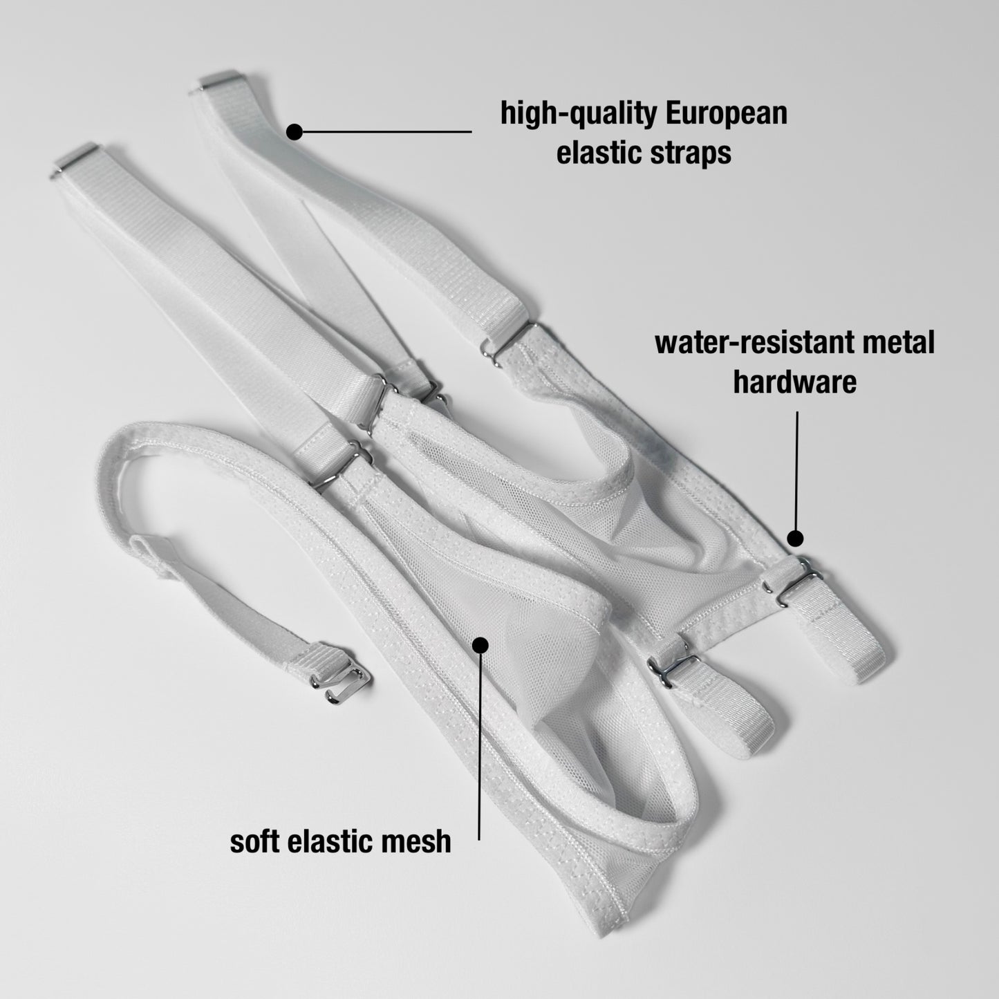 Mesh Support Slip Briefs For Chastity Cage (White)
