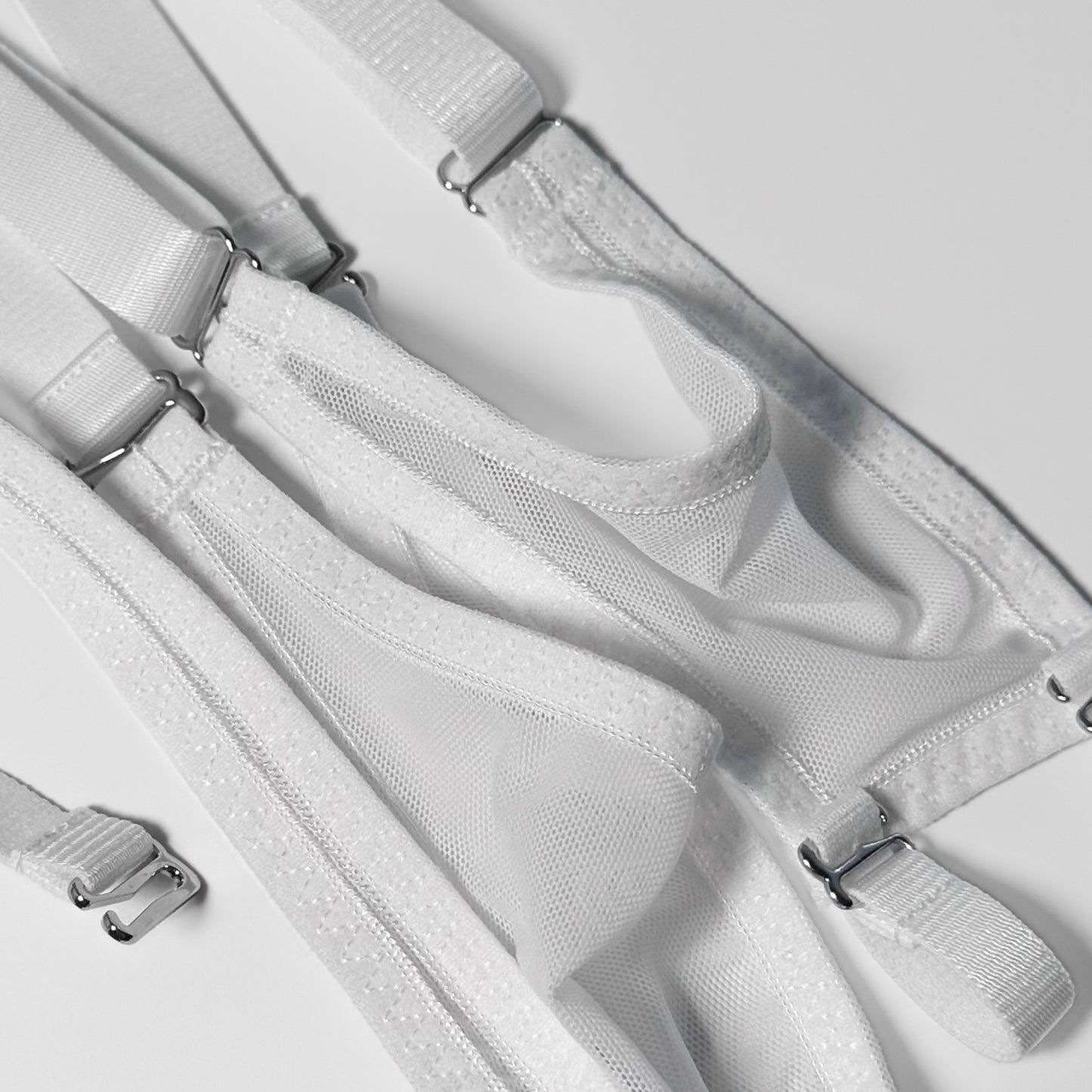 Mesh Support Slip Briefs For Chastity Cage (White)