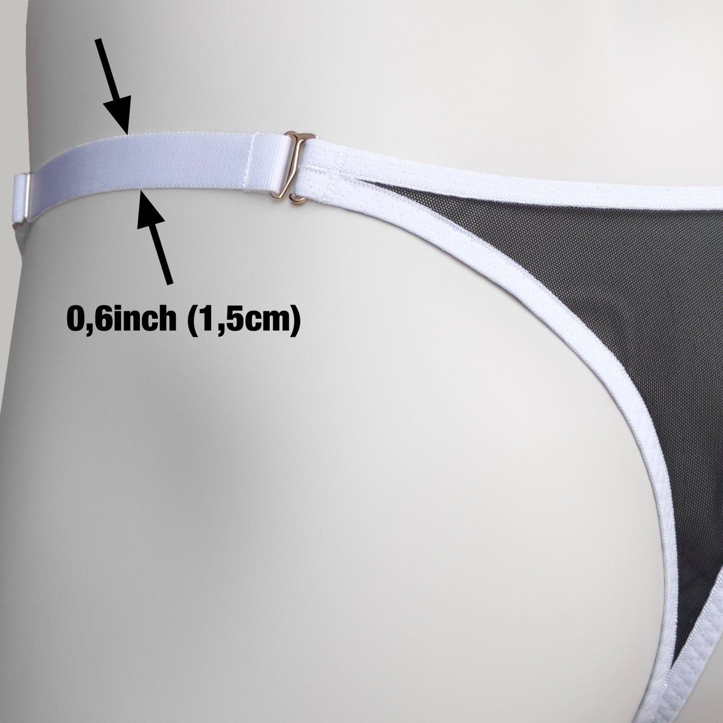 Mesh Support Slip Briefs For Chastity Cage (French Maid)