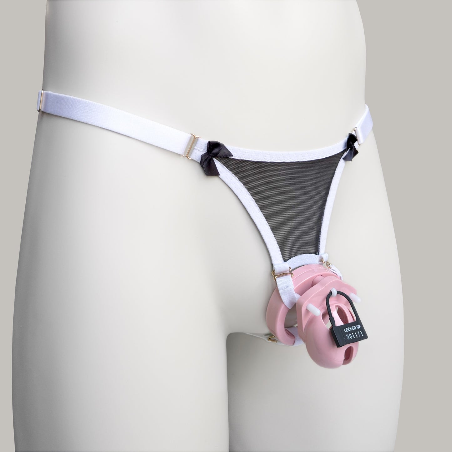 Mesh Support Slip Briefs For Chastity Cage (French Maid)