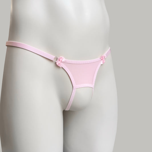 Crotchless Mesh Panties with bows (Pink)