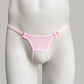 Crotchless Mesh Thong With Bows (Pink)