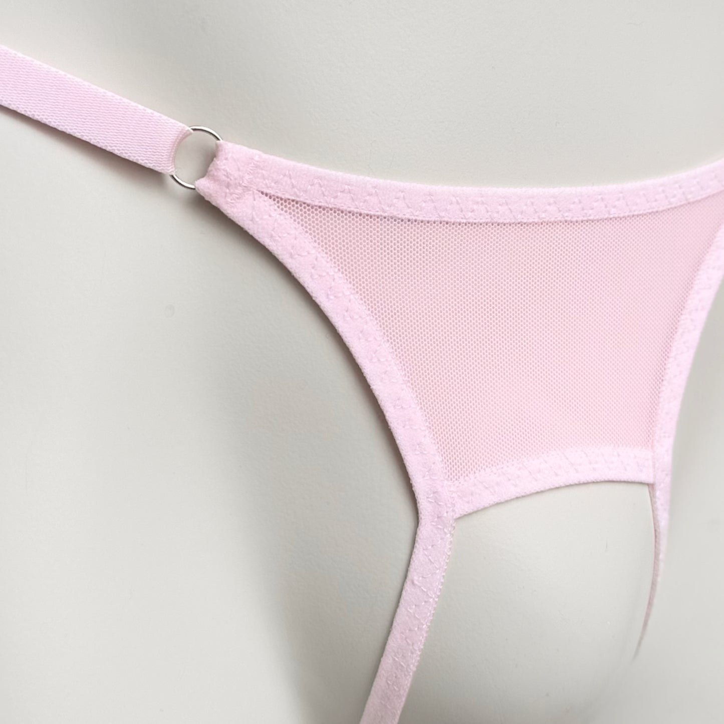 Crotchless Mesh Thong (Pink)