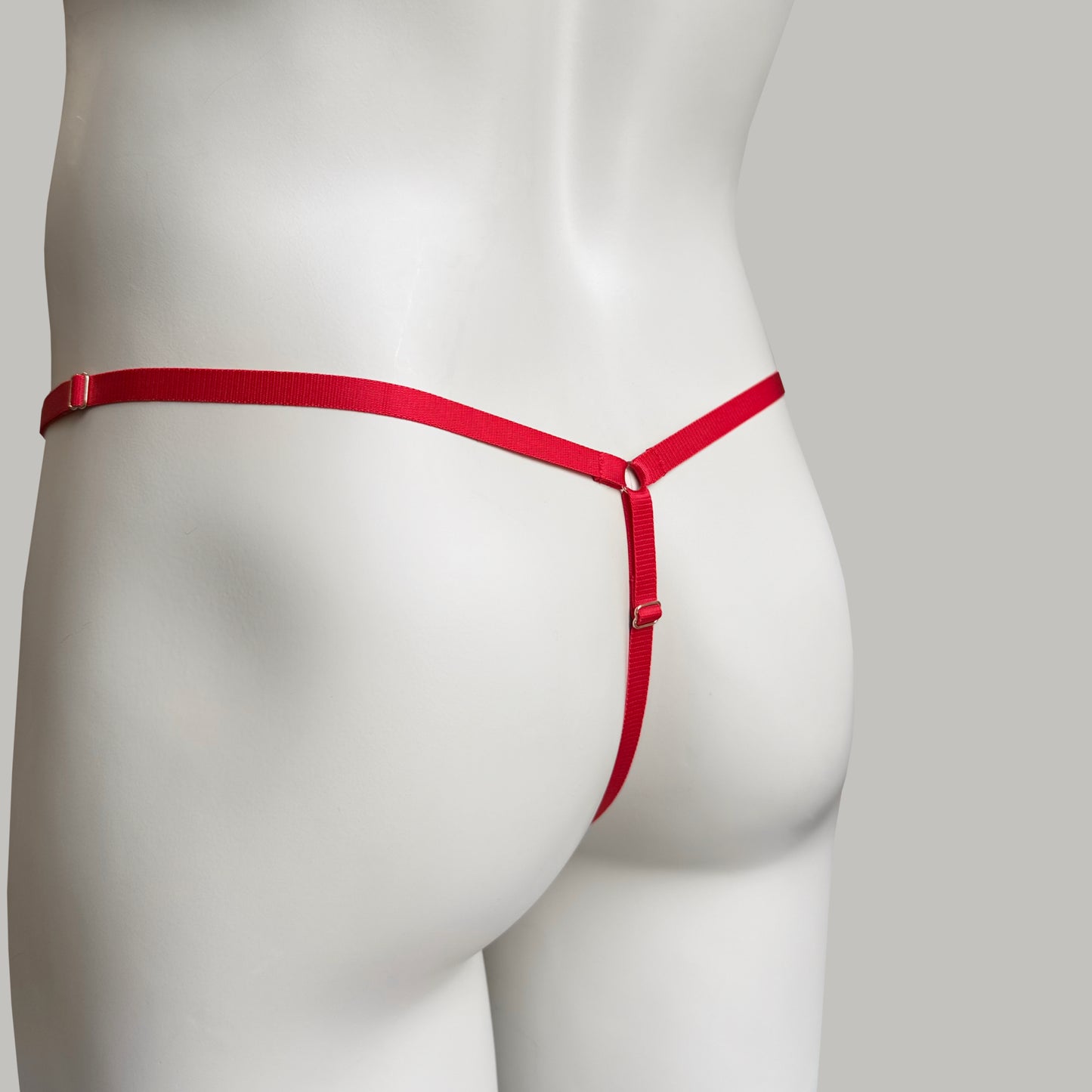 Crotchless Mesh Thong With Bows (Red)