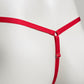Crotchless Mesh Thong With Bows (Red)