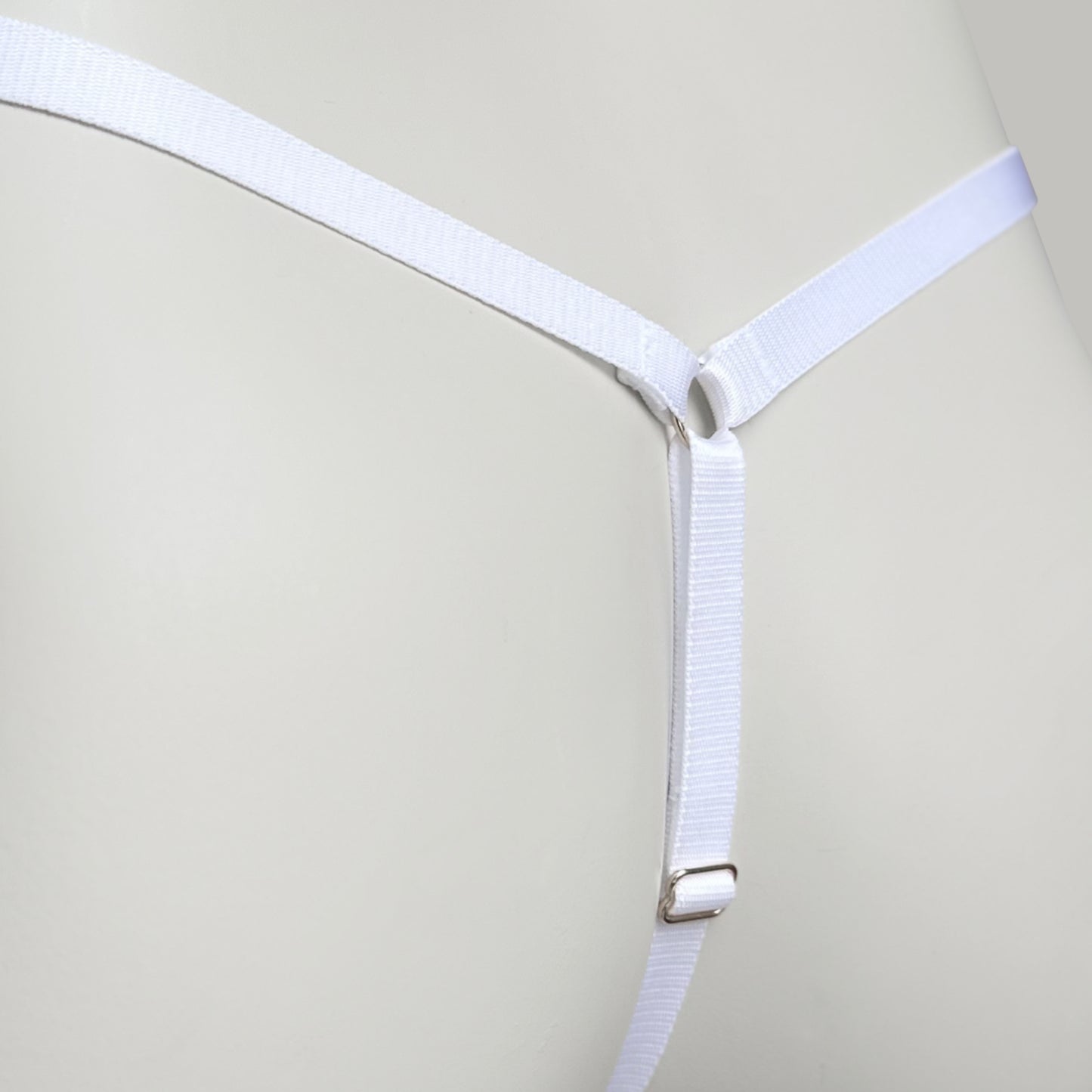 Crotchless Mesh Thong (White)