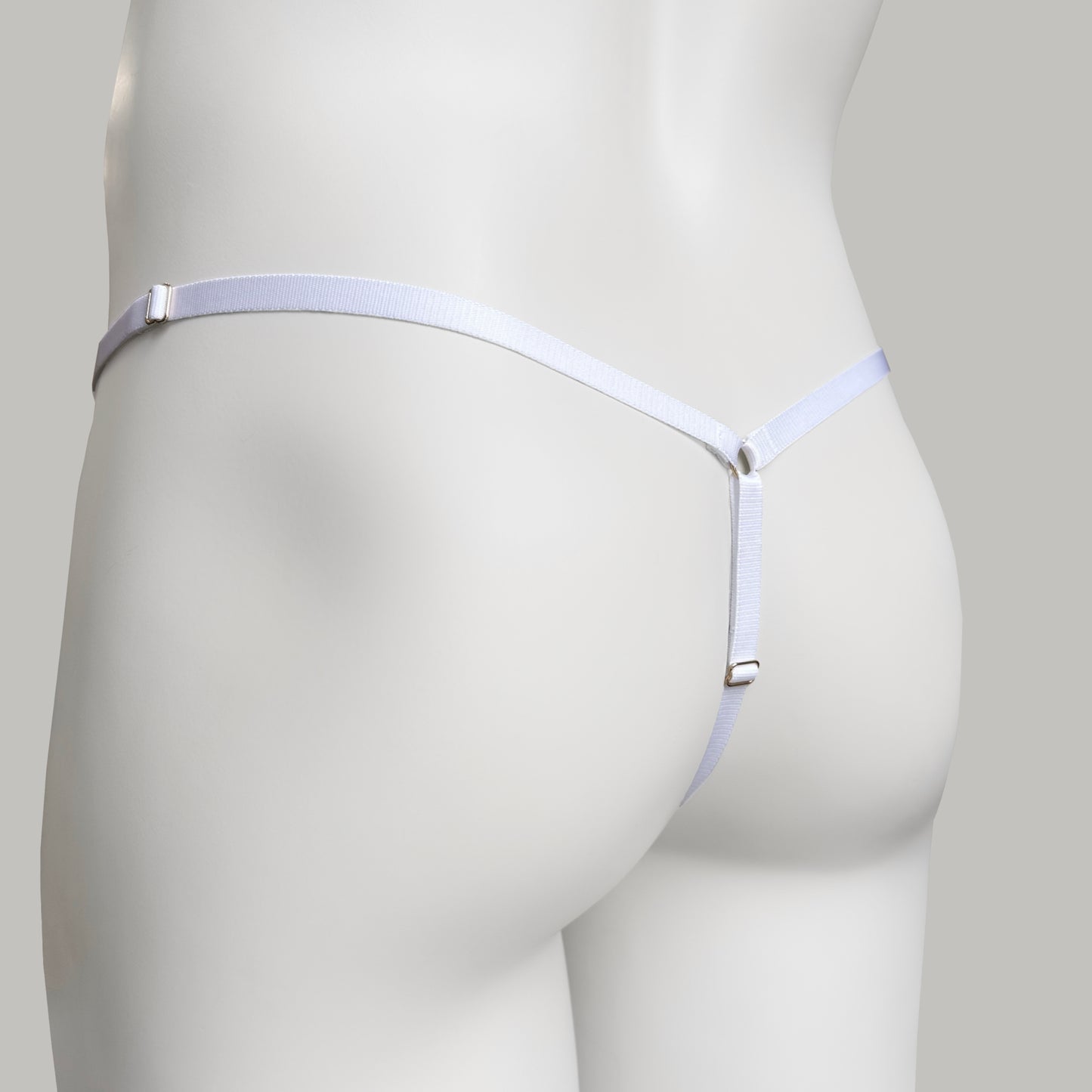 Mesh Support Thong For Chastity Cage (White)
