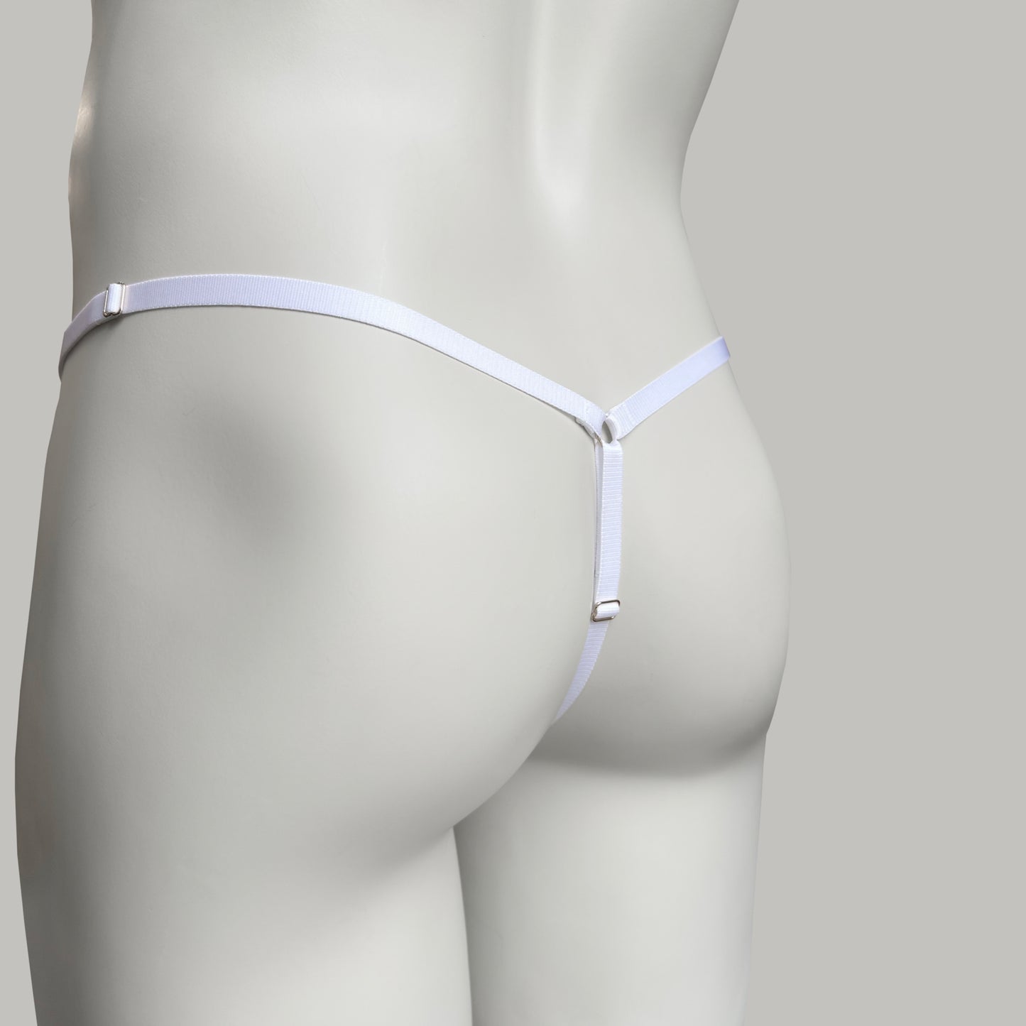 Crotchless Mesh Thong (White)