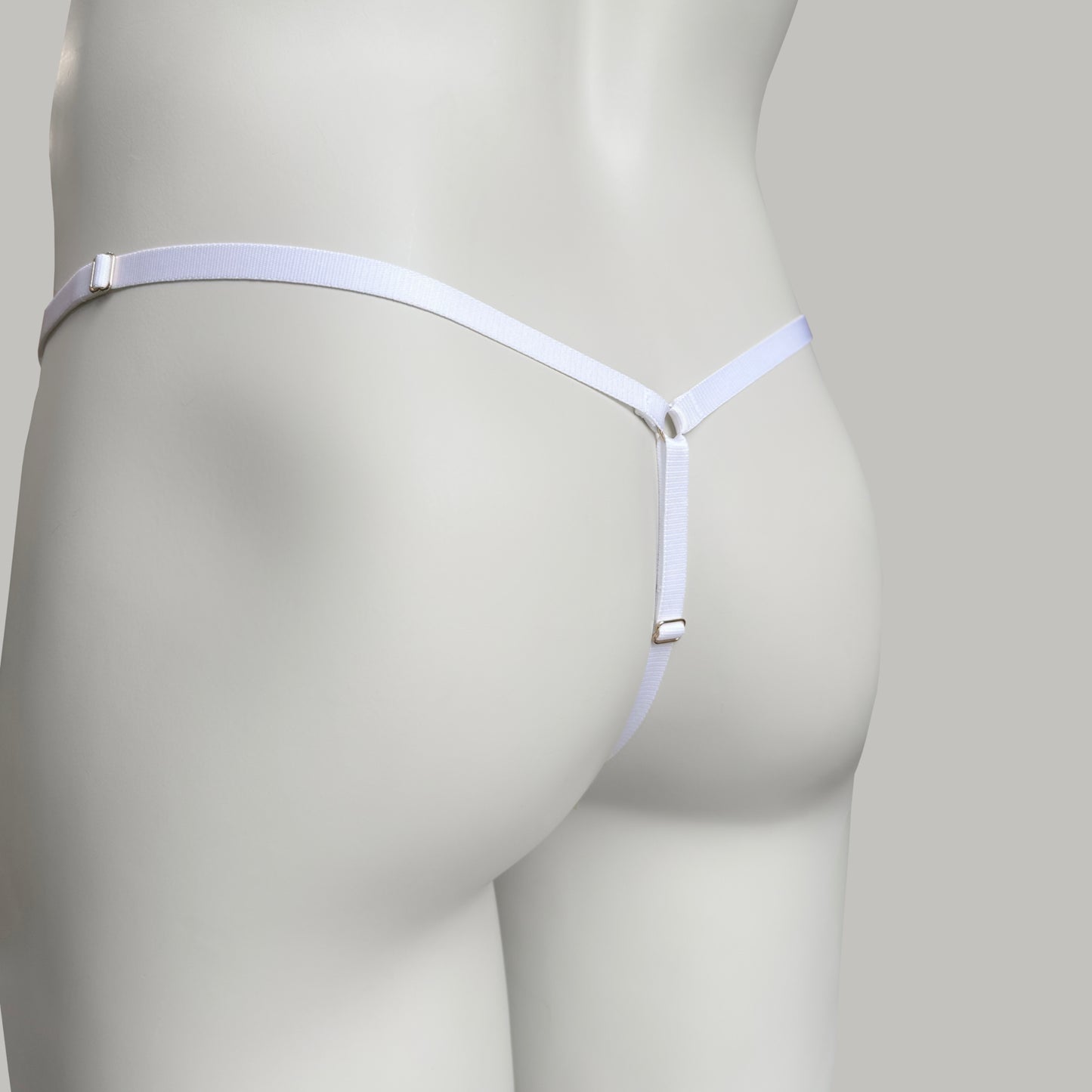 Mesh Support Thong For Chastity Cage (White)