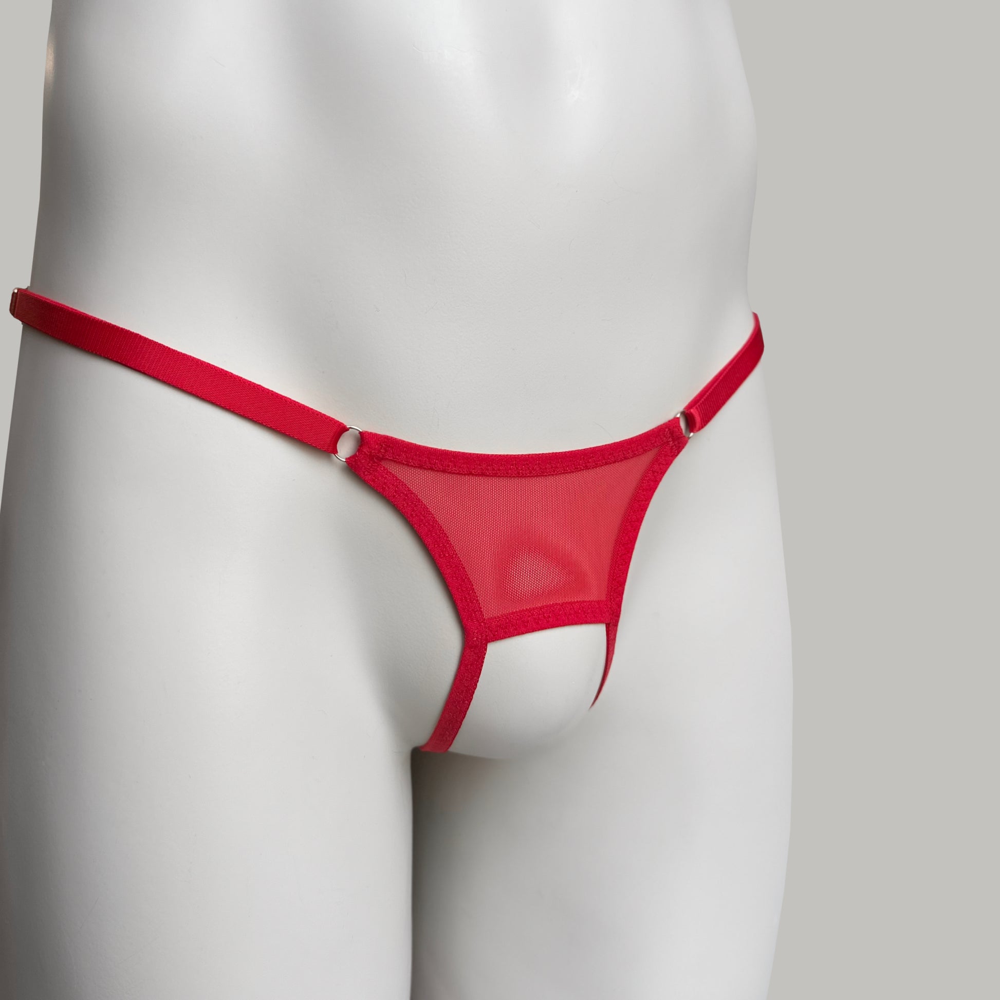 Crotchless Mesh Thong (Red)