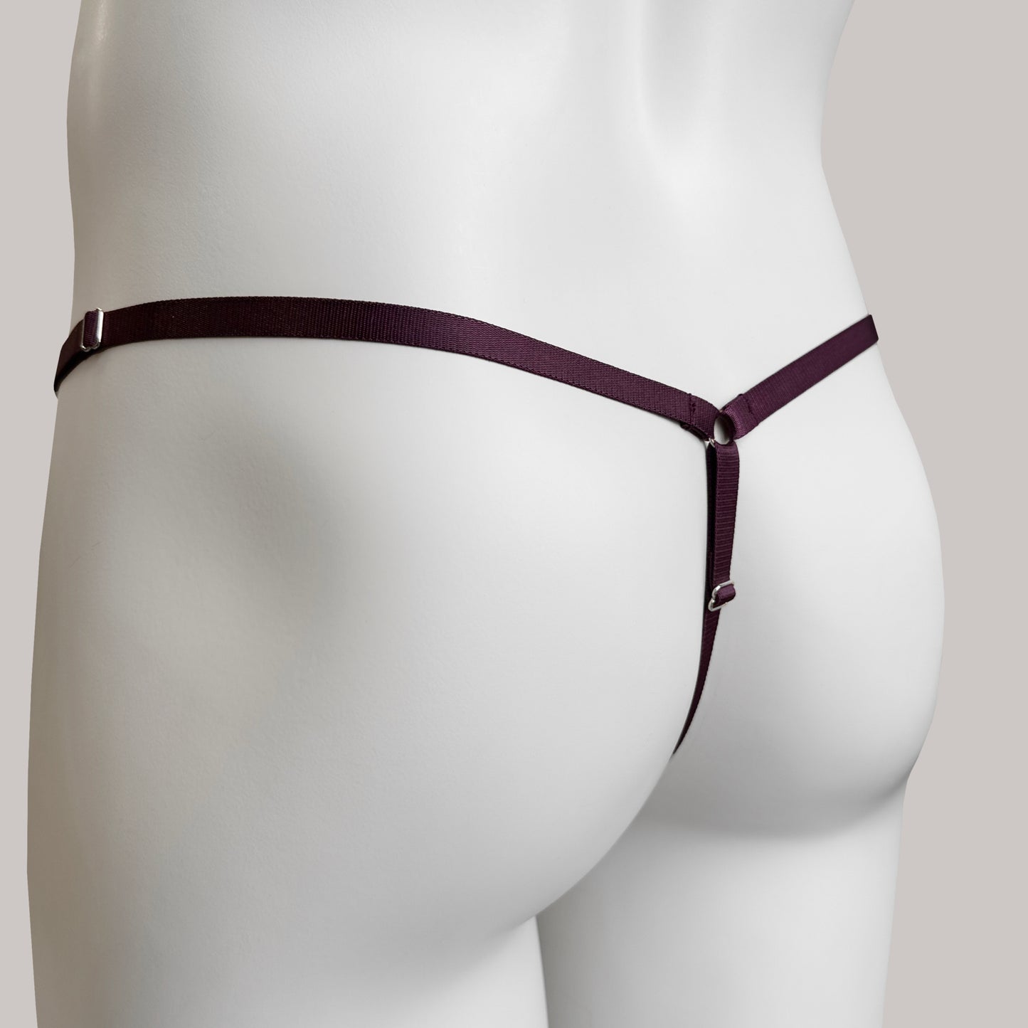 Mesh Support Thong For Chastity Cage (Burgundy)