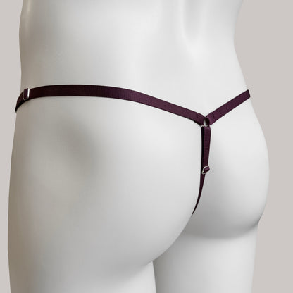 Mesh Support Thong For Chastity Cage (Burgundy)