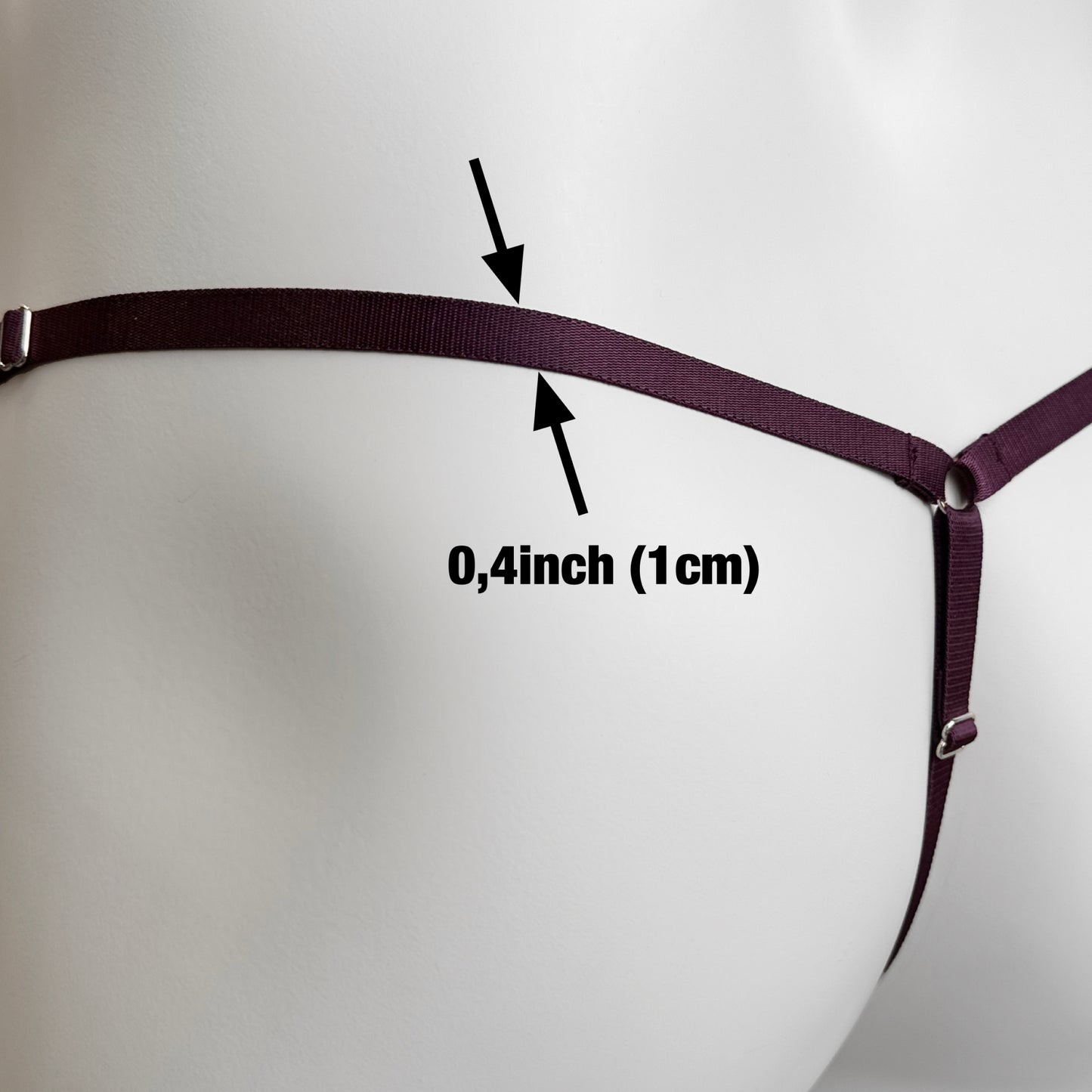 Mesh Support Thong For Chastity Cage (Burgundy)