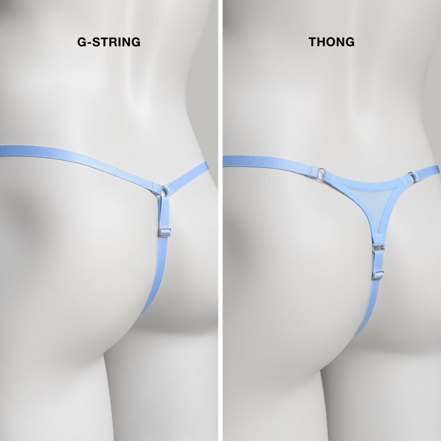 Mesh Support Thong For Chastity Cage (Sky Blue)