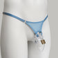 Mesh Support Thong For Chastity Cage (Dusty Blue)