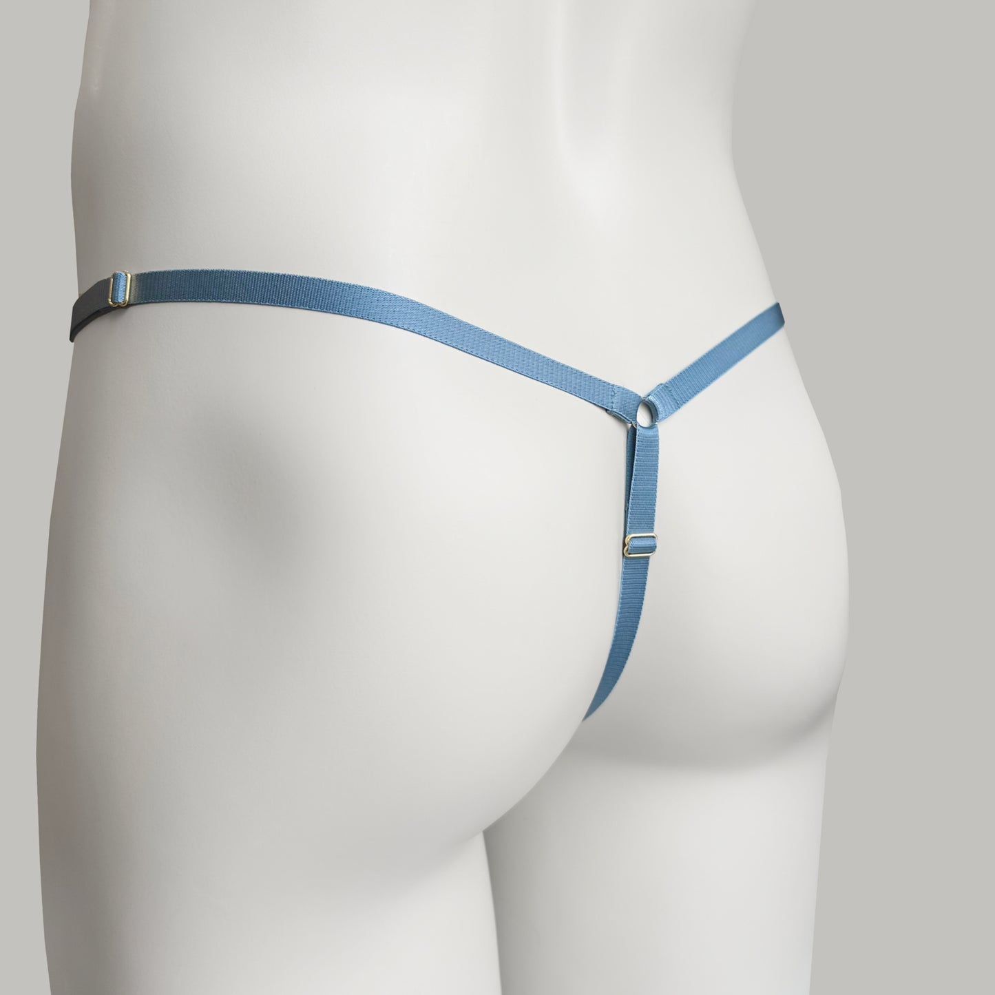 Mesh Support Thong For Chastity Cage (Dusty Blue)