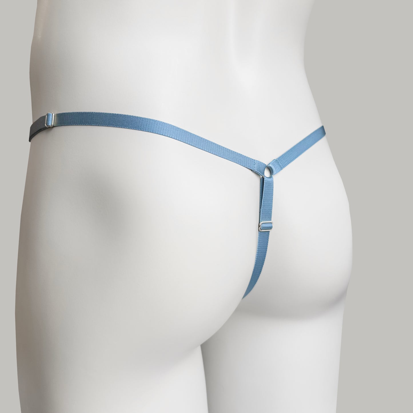 Mesh Support Thong For Chastity Cage (Dusty Blue)