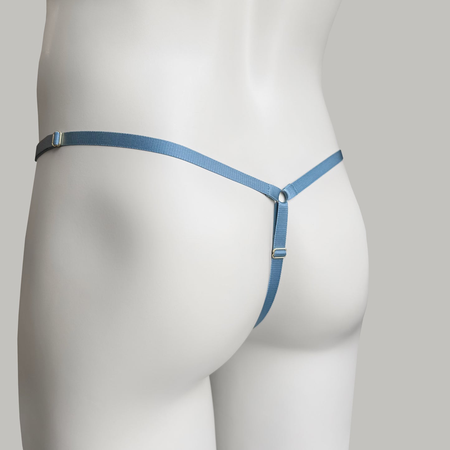 Crotchless Mesh Thong (Dusty Blue)