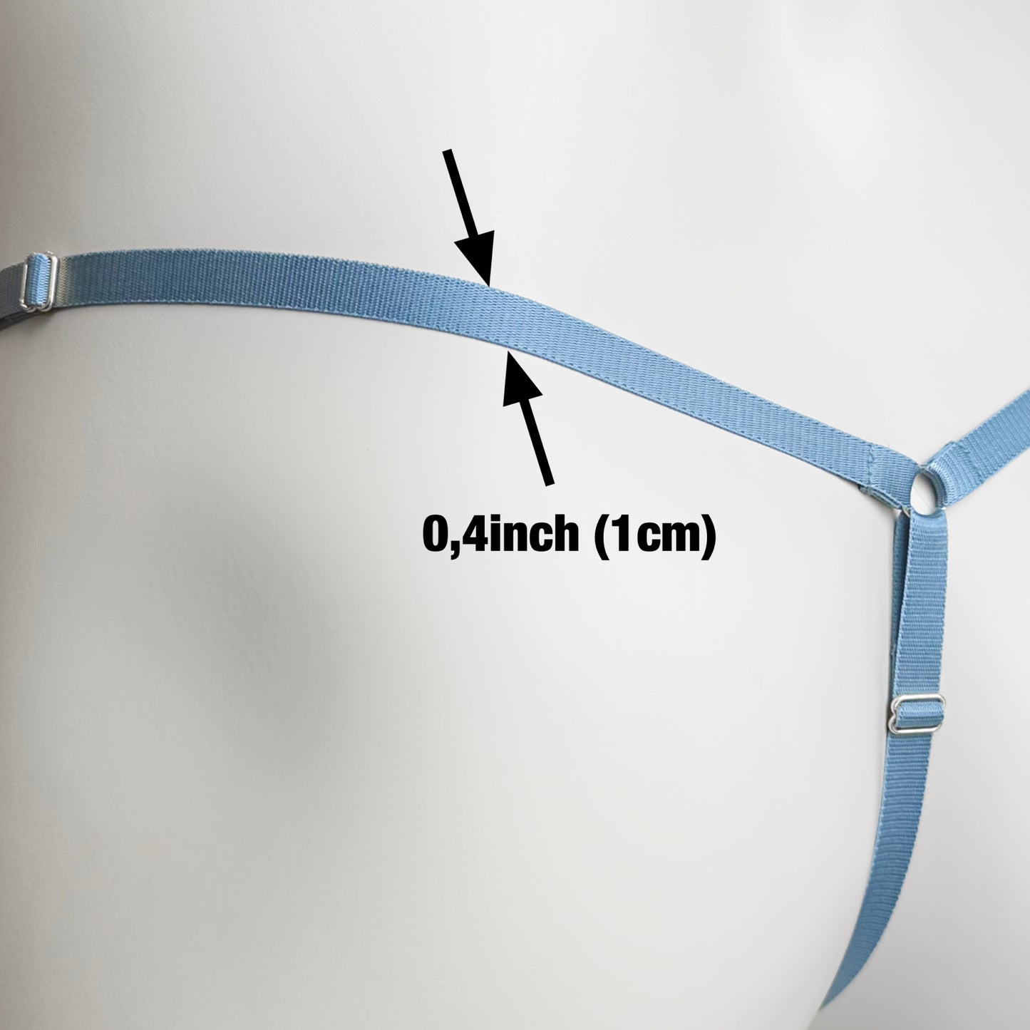 Mesh Support Thong For Chastity Cage (Dusty Blue)