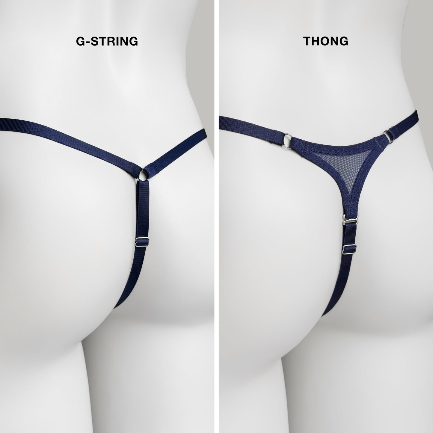 Mesh Support Thong For Chastity Cage (Navy)
