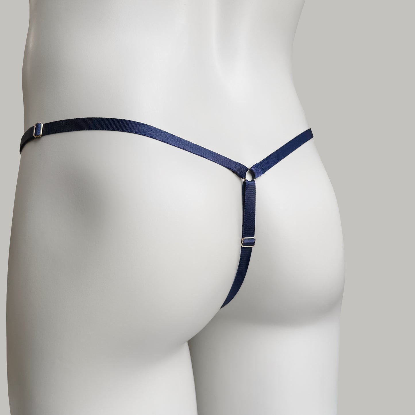Mesh Support Thong For Chastity Cage (Navy)